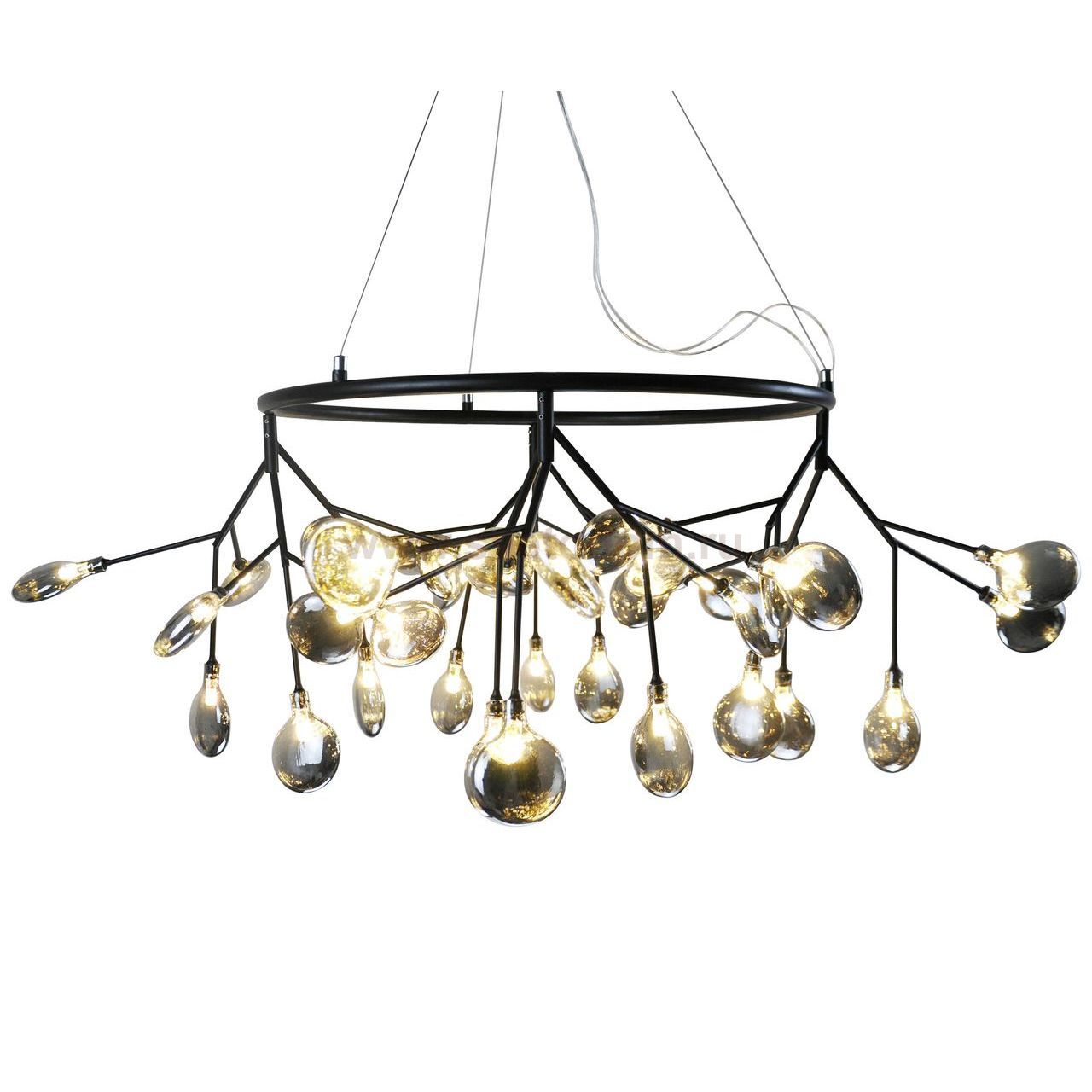 Люстра ВЕТТА черная (серые плафоны) d90 h40 G4 72W (Led лампы в комплекте 4000K) Kink light 07521-36A,19