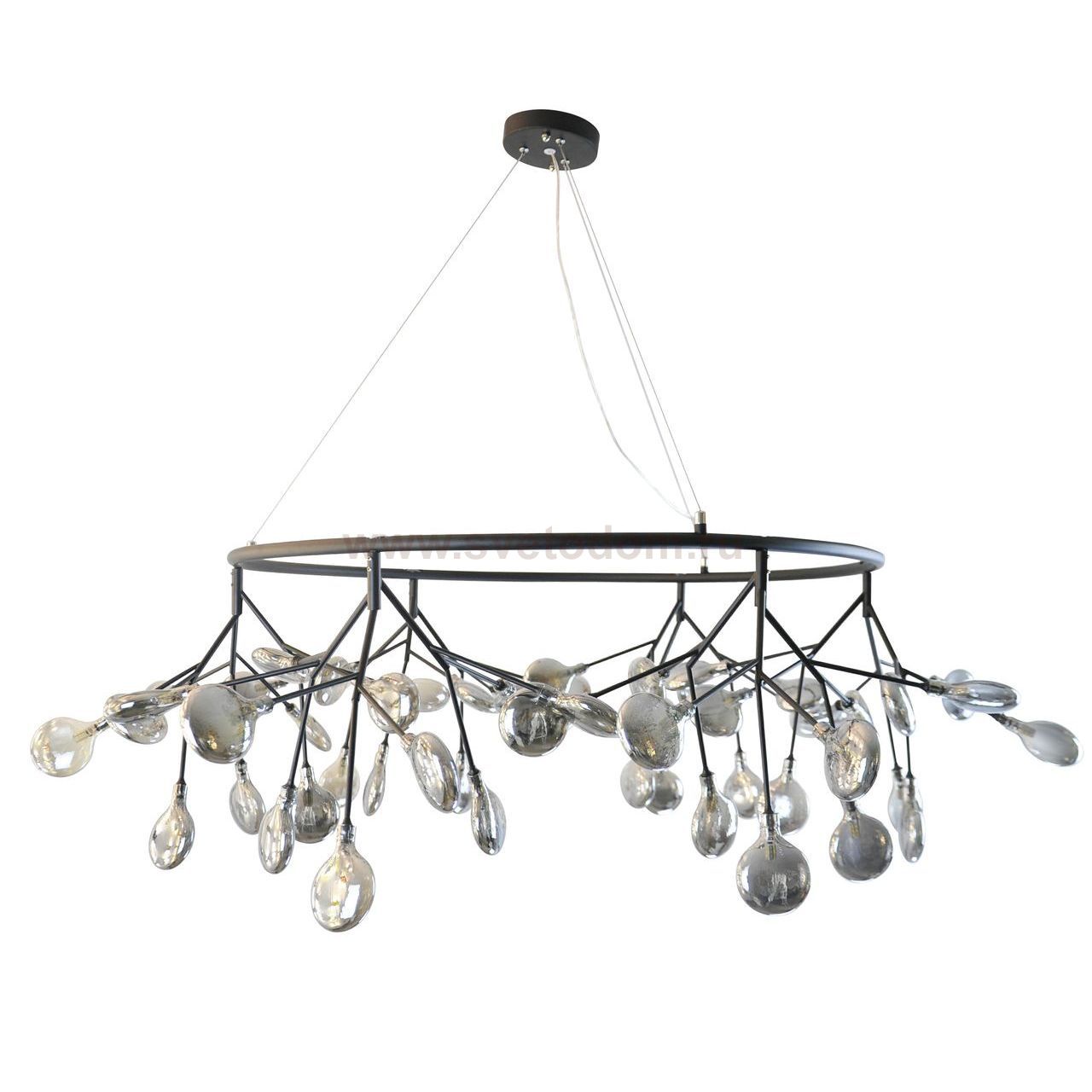 Люстра ВЕТТА черная (серые плафоны) d115 h40 G4 81W (Led лампы в комплекте, 4000K) Kink light 07521-54A,19