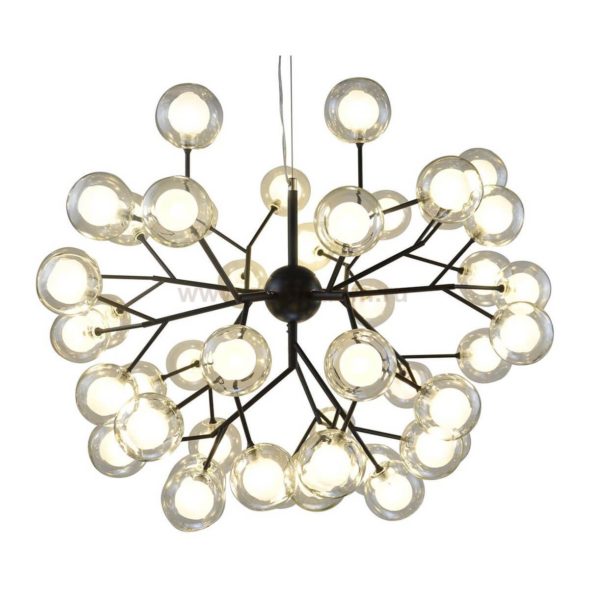 Люстра КАУКАС черная (белые плафоны) d82 h62 G4 67,5W (Led лампы в комплекте, 4000K) Kink light 07526-45,19