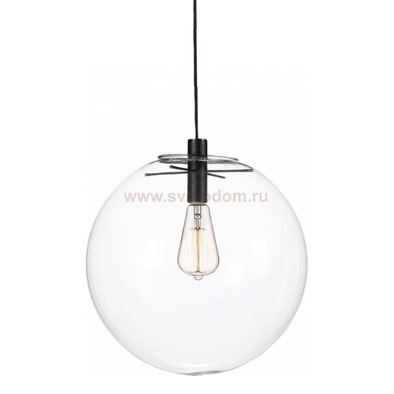 Подвесной светильник МЕРКУРИЙ прозрачный ( с черными креплениями и проводом) d25 h200 E27 1*40W Kink light 07562-25,21