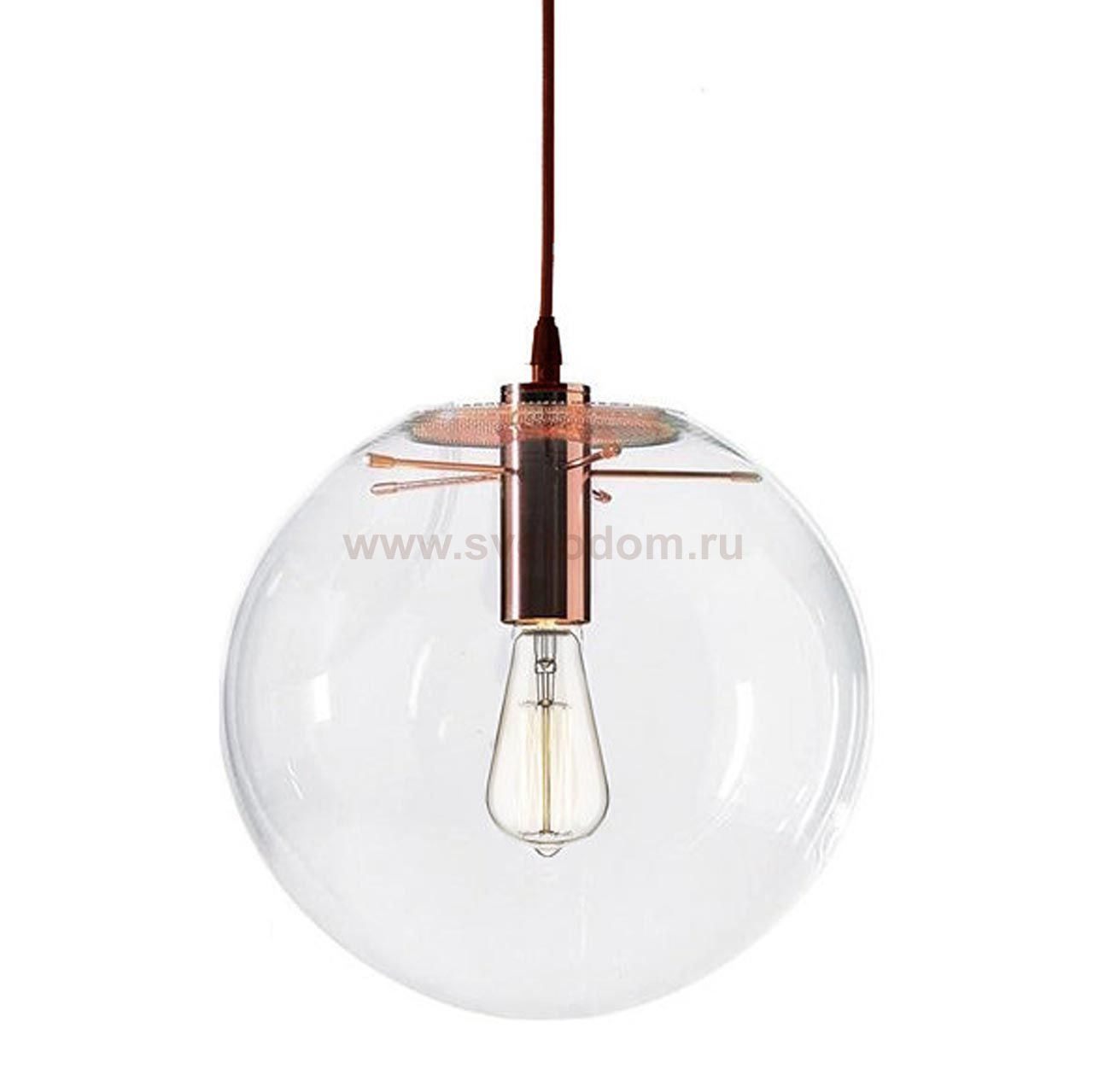 Подвес МЕРКУРИЙ прозрачный (с медными креплениями) d25 h200 E27 1*40W Kink light 07564-25,21