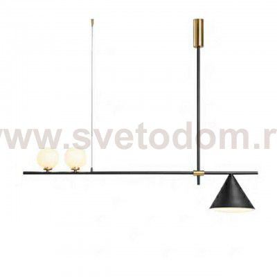 Люстра ПУЛЛ черная/золото d108 h70 G4 2*5W + E27 1*40W (лампы G4 в комплекте) Kink light 07620-2+1,19