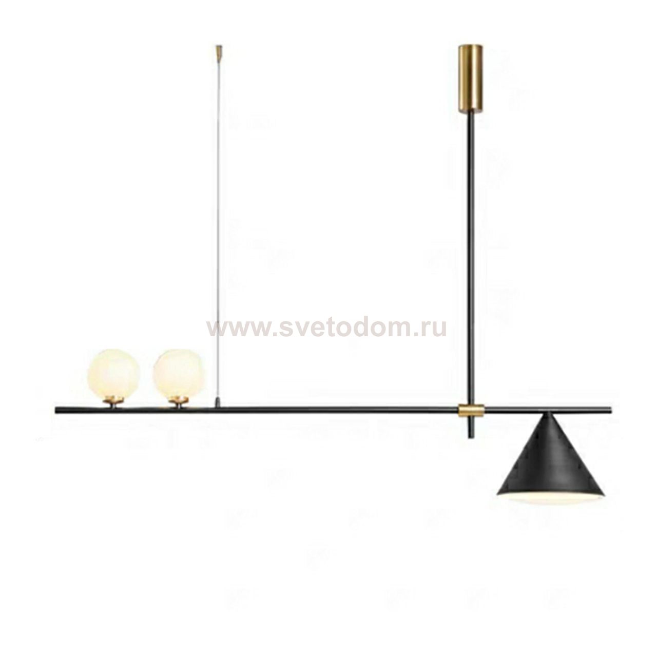 Люстра ПУЛЛ черная/золото d108 h70 G4 2*5W + E27 1*40W (лампы G4 в комплекте) Kink light 07620-2+1,19