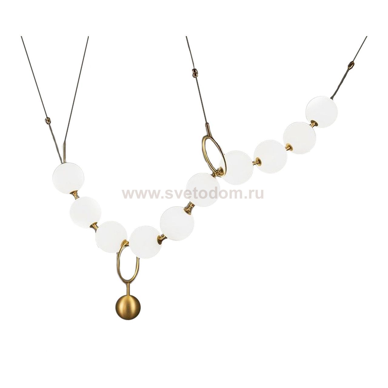 Подвес СТИН бронза плафоны opal (белые) w170*20 h150 Led 10*8W (4000К) Kink light 07623-10,20