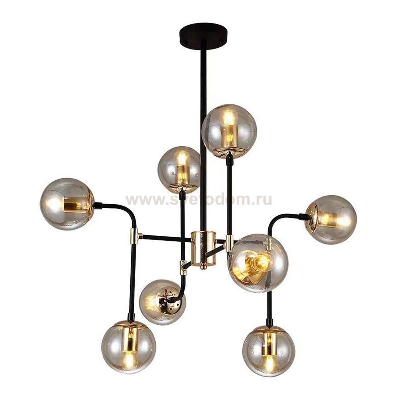 Люстра ДЕНИА черный (прозрачные плафоны) d78 h88 E27 8*40W Kink light 07635-8,19