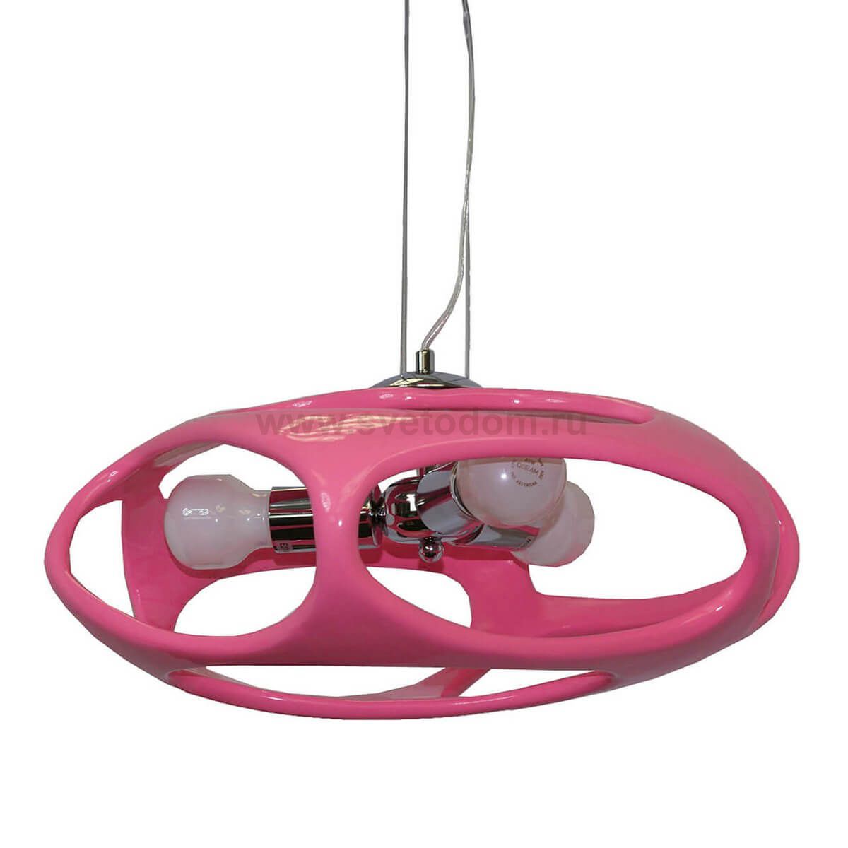 Подвесной светильникТИМОША розовый D-45cm H-120cm E27 3*15w (лампами не комплектуется) Kink light 07733В,10