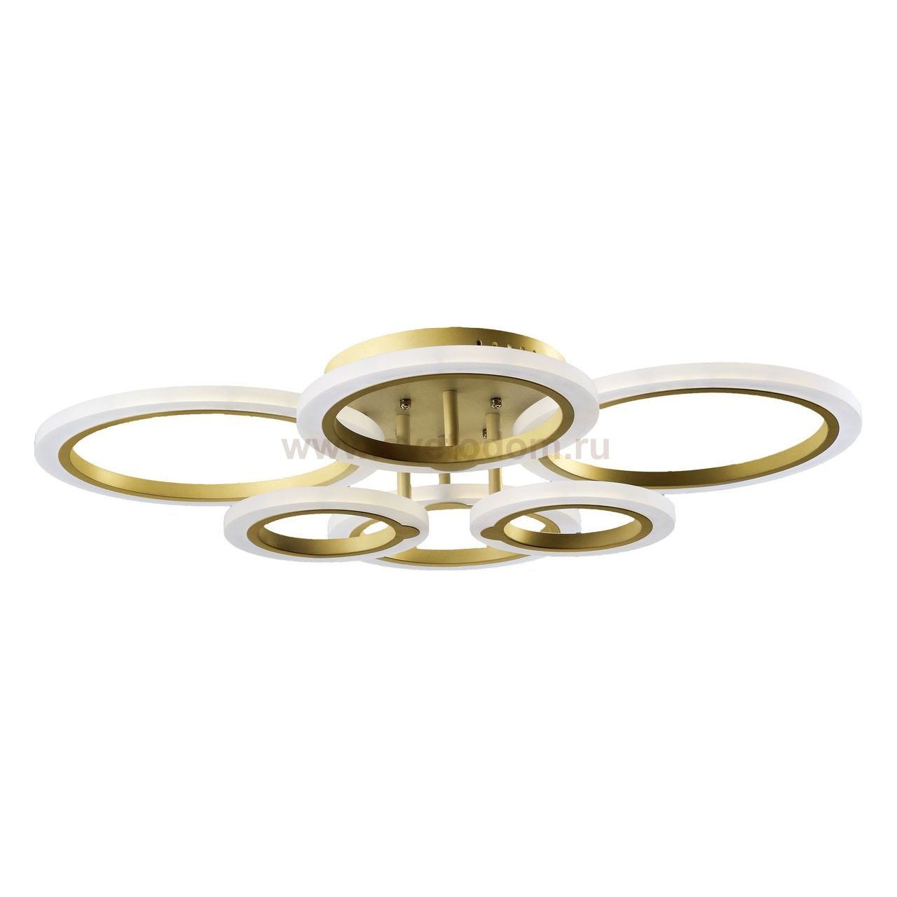 Люстра диммируемая САГА матовое золото d 81*61 h13 Led 117W (3000-6000K) Kink light 07819,33(3000-6000K)