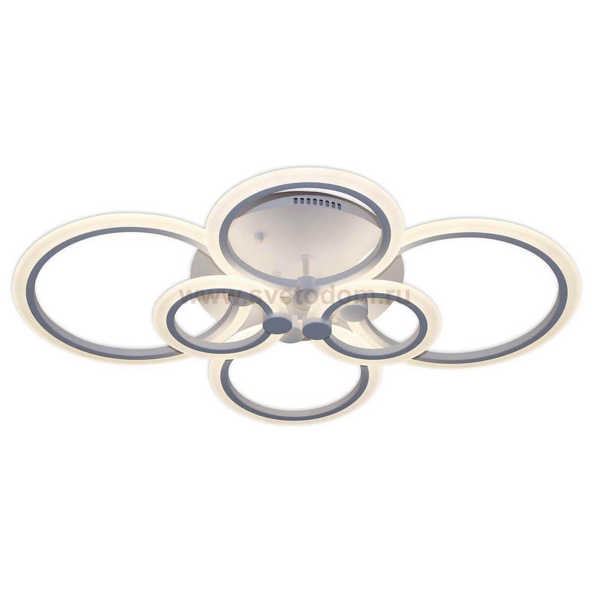 Люстра диммируемая САГА белая w81*61 h13 Led 96w (3000K-6000K) с пультом ДУ Kink light 07819A