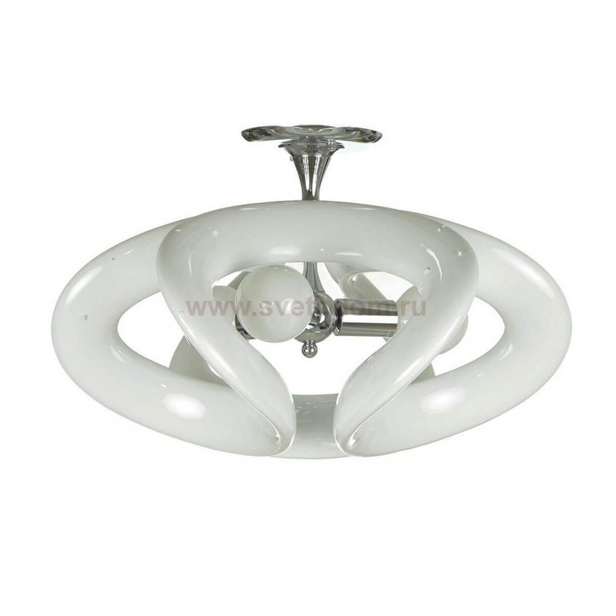 Светильник потолочный УЗЕЛ белый H-44 D-55 E27 3*15w (LED лампы в комплекте) Kink light 07829Р,01