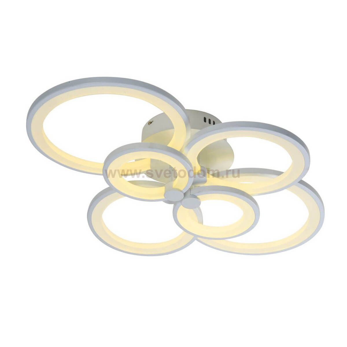 Люстра диммируемая САГА белая w84*64 h20 Led 100W (3000K-6000K) с пультом ДУ Kink light 08120D