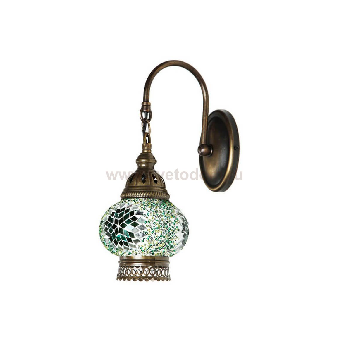 Светильник бра МАРОККО зеленый h-29. w12x24 Е14 1*40w Kink light 0812TA,07