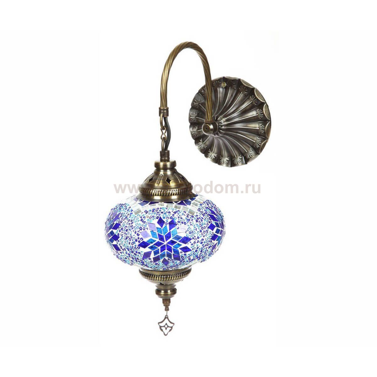 Светильник бра МАРОККО голубой h38 w15x25 Е14 1*40w Kink light 0815T,05