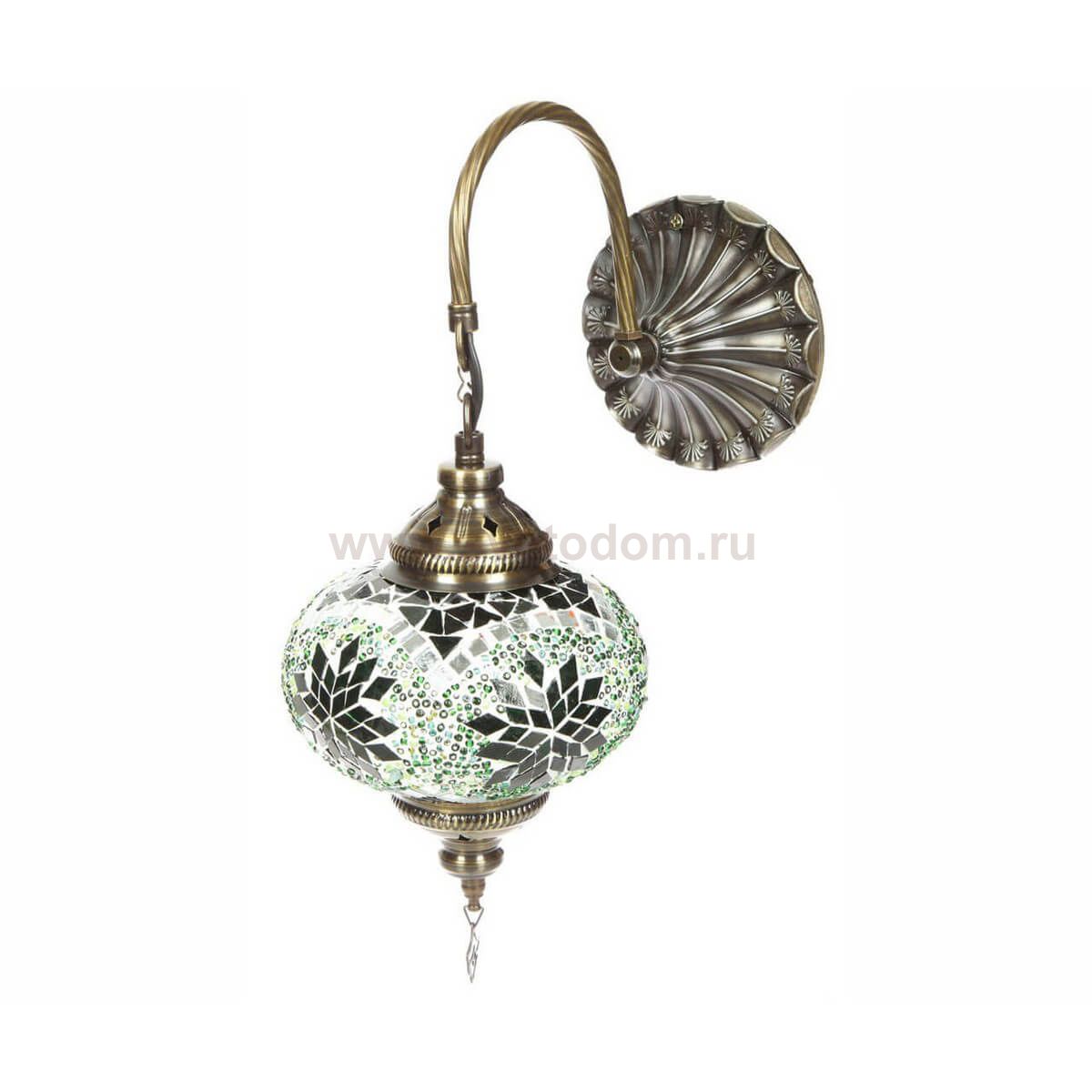 Светильник бра МАРОККО зеленый h38 w15x25 Е14 1*40w Kink light 0815T,07