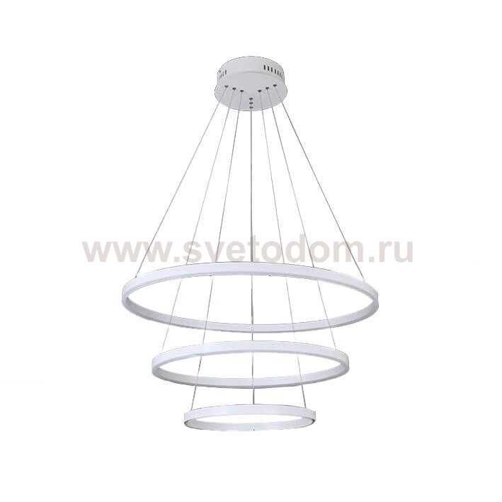 Подвесной светильник диммируемый ТОР белый d80+60+40 h160 Led 110w (3000K-6000K) с пультом ДУ Kink light 08223,01(3000-6000K)