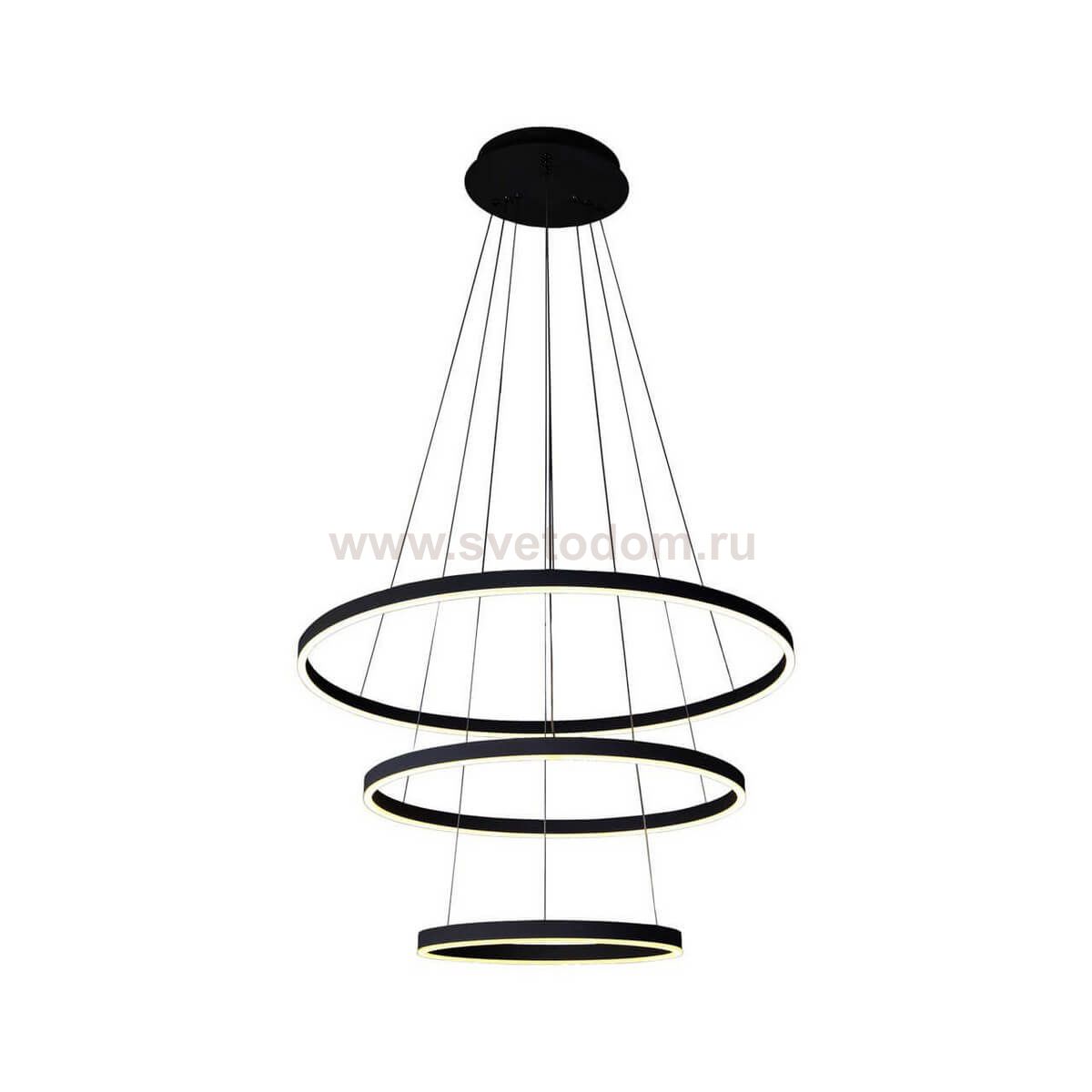 Подвесной светильник ТОР черный d80+60+40 h160 Led 110w (3000-6000K) с пультом ДУ Kink light 08223,19(3000-6000K)