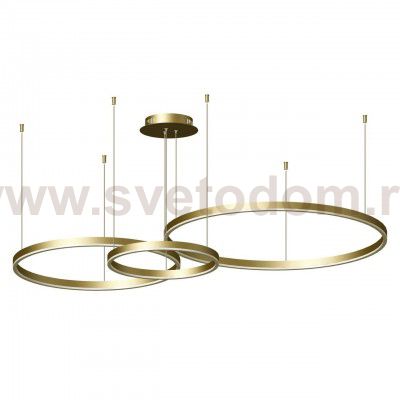 Подвесной светильник диммируемый ТОР матовое золото w133.5*95(d80+60+40) h110 Led 110w (3000k) с пультом ДУ Kink light 08223,33P