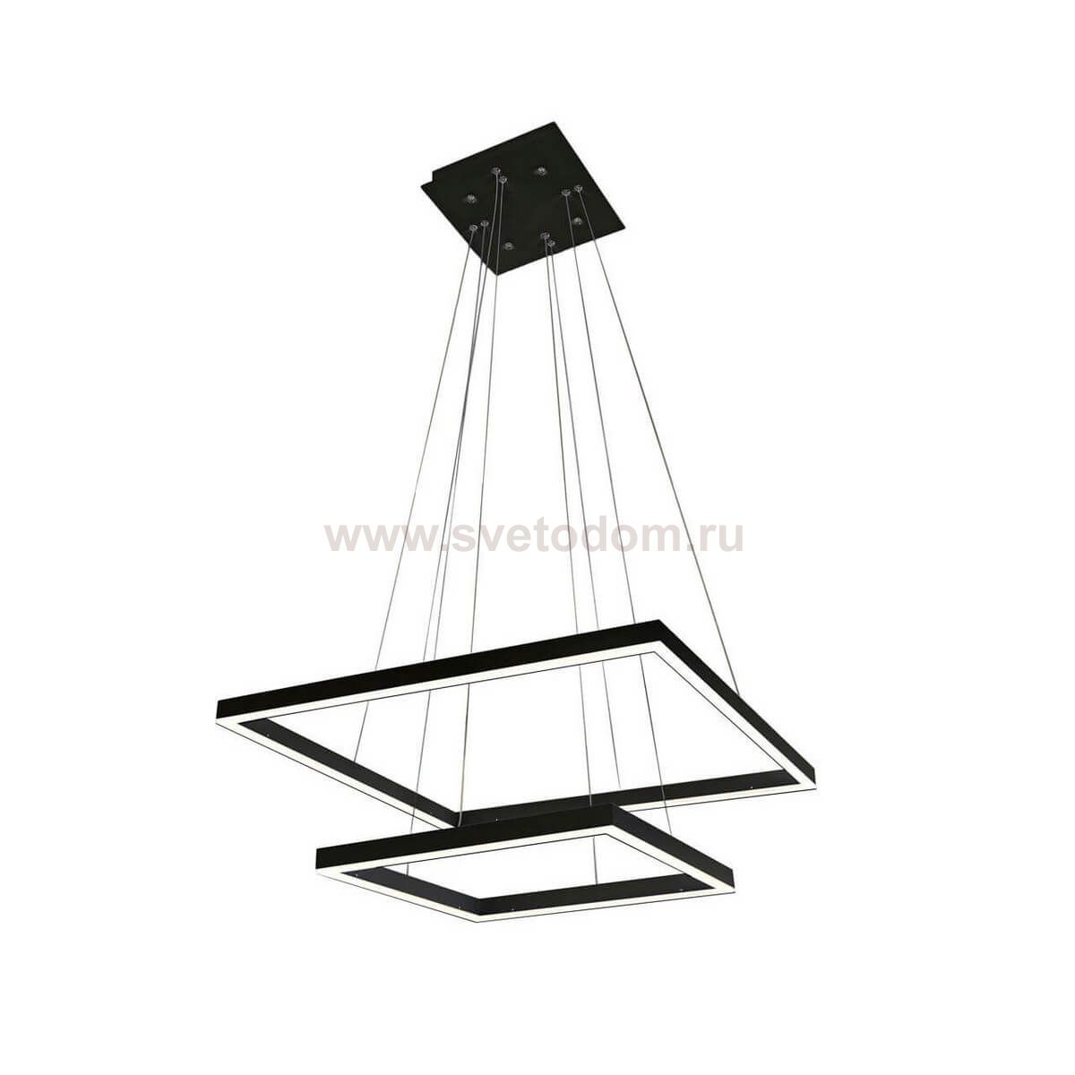 Подвесной светильник диммируемый АЛЬТИС черный w60+40 h110 Led 60W (3000-6000K) с пультом ДУ Kink light 08227,19(3000-6000K)