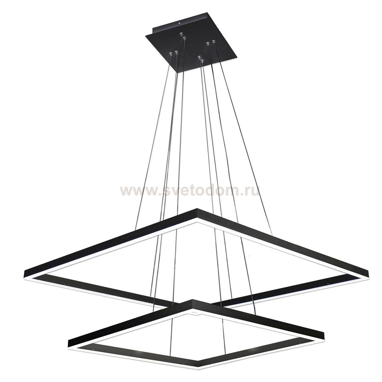 Подвесной светильник диммируемый АЛЬТИС черный h110 w80+60 Led 86W (3000-6000K) с пультом ДУ Kink light 08229,19(3000-6000K)