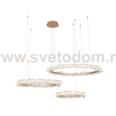 Подвесные светодиодные кольца ЛАУРА золото h110 d80+60+40 Led 100W (3000K) Kink light 08246,33P