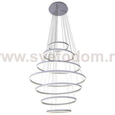 Подвесной светильник ТОР белый h240 d40+60+80+100+80+60+40 Led 284W (4000K) с пультом ДУ Kink light 08537,01(4000K)