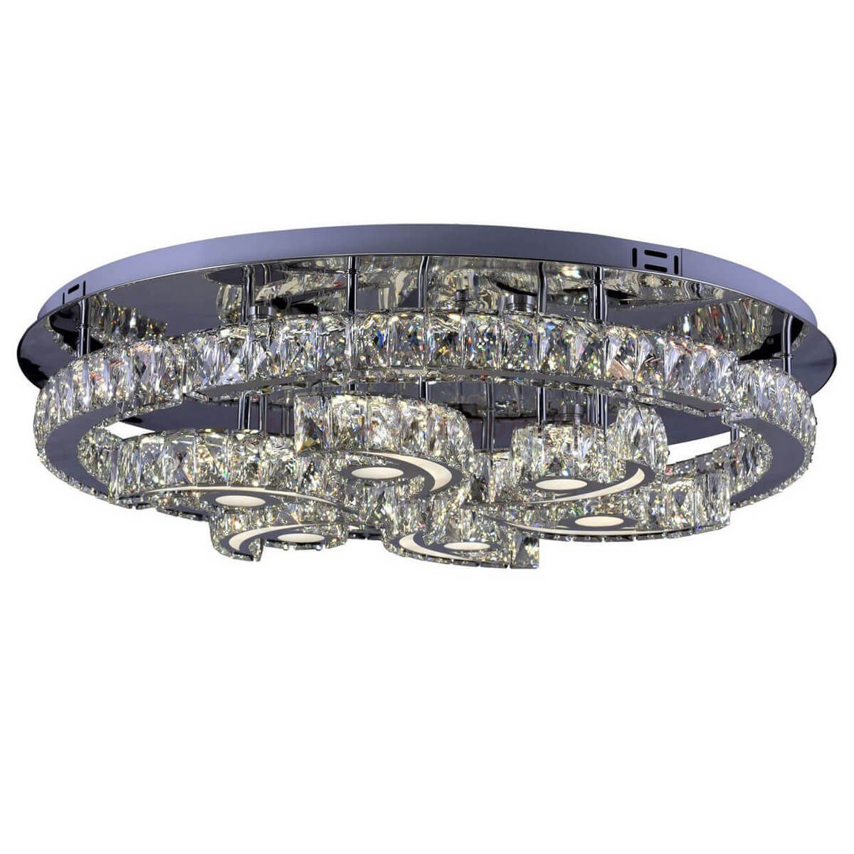 Люстра СТЕЛЛА-КРИСТАЛЛ хром h20 d80 Led 142W (3000-6000K) с пультом ДУ Kink light 08612(3000-6000K)