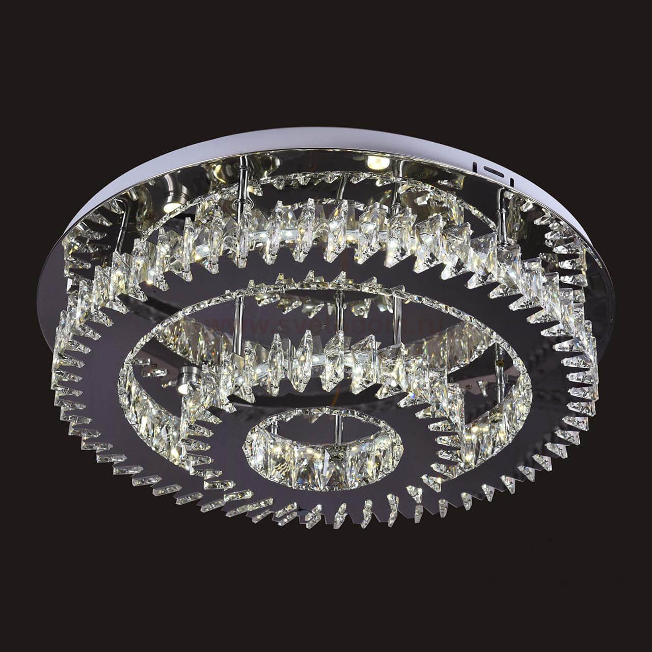 Люстра ТОР-КРИСТАЛЛ хром d60 h20 Led 90W (3000-6000K) с пультом ДУ Kink light 08641(3000-6000K)