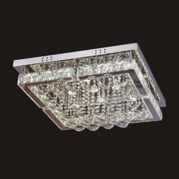 Люстра АЛЬТИС-КРИСТАЛЛ хром w60*60 h20 Led 102W (3000-6000K) с пультом ДУ Kink light 08647(3000-6000K)
