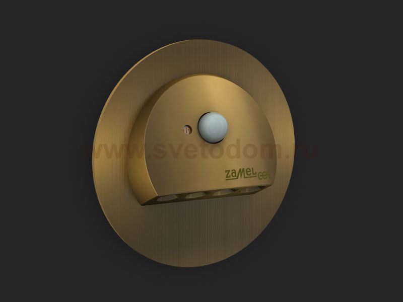 Zamel Светильник RUBI Золото/Хол.бел. в монт.коробку, 230V AC с датчиком движения (09-222-41)