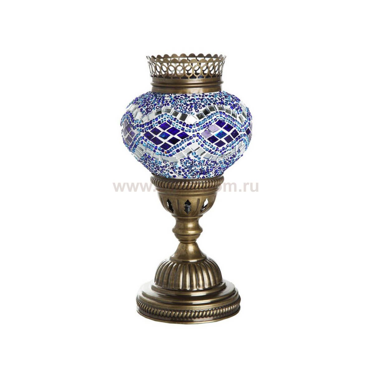 Настольная лампа МАРОККО голубой h-26. d-12 Е14 1*40w Kink light 0912A,05