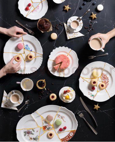 Десертная тарелка Kintsugi