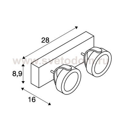 1000129 SLV KALU 2 LED светильник накладной с COB LED 34Вт, 3000К, 2000лм, 60°, черный
