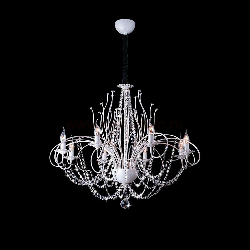 Люстра Eurosvet 10002/8 белый с золотом/прозрачный хрусталь Strotskis