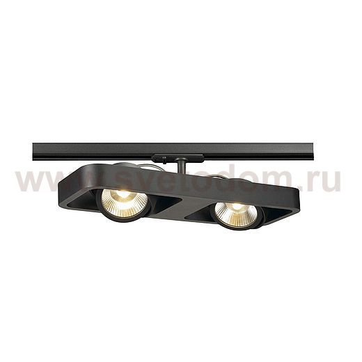 1000406 SLV 1PHASE-TRACK, LYNAH DOUBLE светильник c LED 32Вт, 3000К, 2000лм, 24°, черный