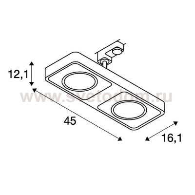 1000409 SLV 3Ph, LYNAH DOUBLE светильник c LED 32Вт, 3000К, 2000лм, 24°, белый