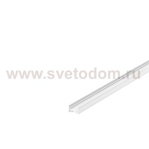 1000503 SLV GRAZIA 20, профиль накладной плоский с желобками, 2 м, без экрана, белый