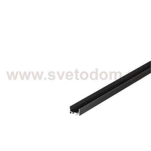 1000504 SLV GRAZIA 20, профиль накладной плоский с желобками, 2 м, без экрана, черный