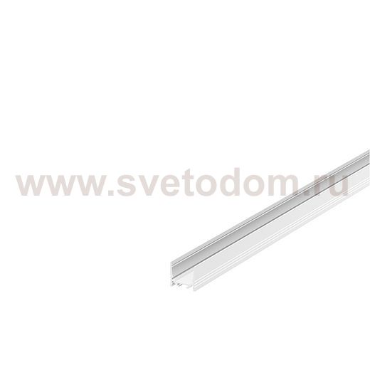 1000512 SLV GRAZIA 20, профиль накладной стандарт с желобками, 2 м, без экрана, белый
