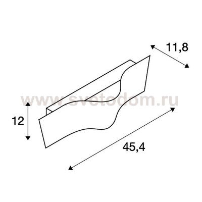 1000650 SLV WAVE WALL 45 Dim to Warm светильник настенный с  LED 22Вт, 2000-3000K, 1050лм, белый
