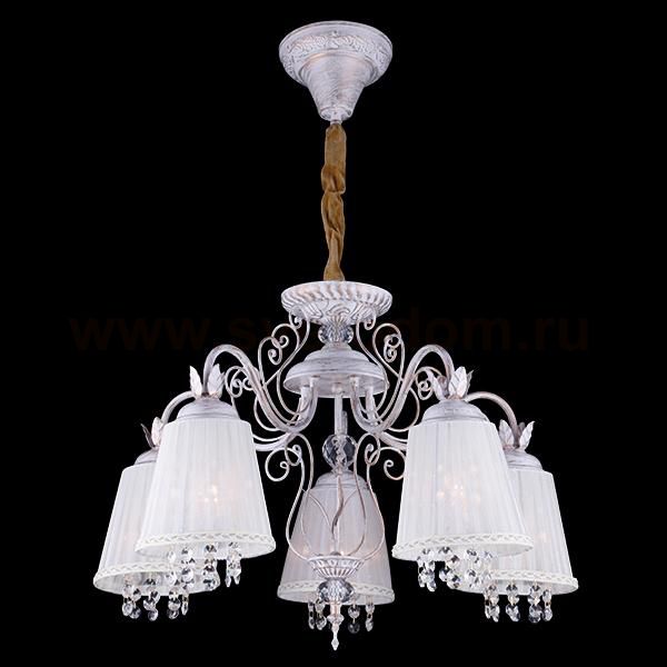 Светильник Eurosvet 10007/5 белый с золотом/прозрачный хрусталь Strotskis