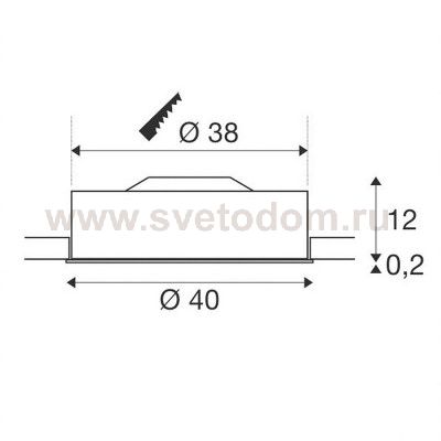 1000861 SLV MEDO 40 LED FRAME светильник встраиваемый с LED 29Вт, 3000К, 105°, 2000лм, упр. 1-10В, белый