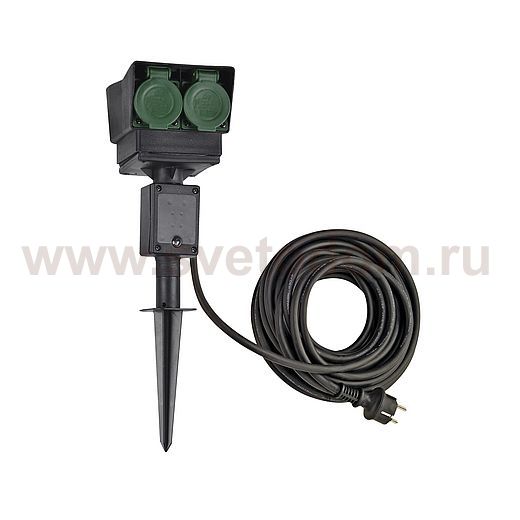 1000875 SLV Удлинитель садовый на 4 розетки, IP44, кабель 10 метра, FR