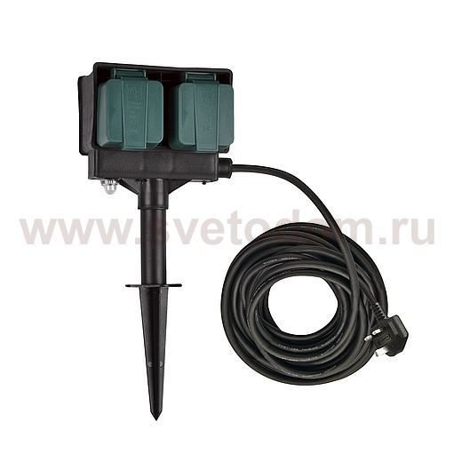 1000877 SLV Удлинитель садовый на 4 розетки, IP44, кабель 10 метра, UK