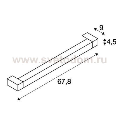1001020 SLV LONG GRILL LED светильник накладной поворотный с LED 20Вт, 3000К, 1600лм, 110°, черный
