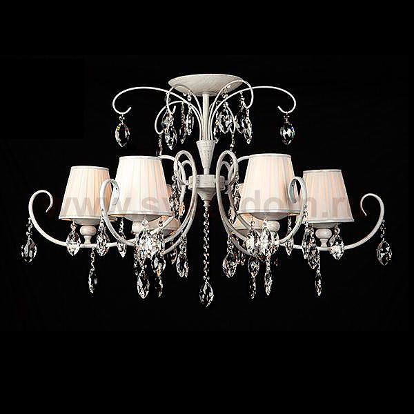 Светильник Eurosvet 10021/6 белый с золотом/прозрачный хрусталь Strotskis