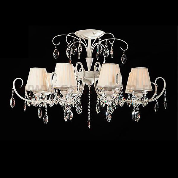 Светильник Eurosvet 10021/8 белый с золотом/прозрачный хрусталь Strotskis