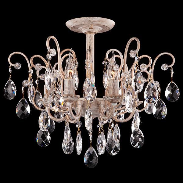 Светильник Eurosvet 10022/6 белый с золотом/прозрачный хрусталь Strotskis