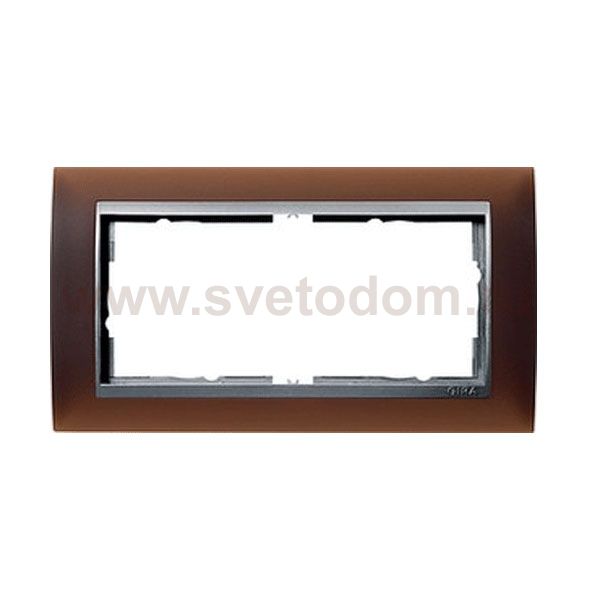 Gira EV Матово-коричневый/алюминий Рамка 2-ая без перегородки (G100259)