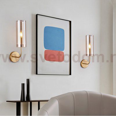 Настенный светильник Agne Blue Glass Tube wall light ImperiumLoft 100322-22