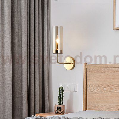 Настенный светильник Agne Blue Glass Tube wall light ImperiumLoft 100322-22