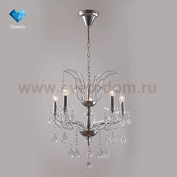 Eurosvet 10047/5 хром/прозрачный хрусталь